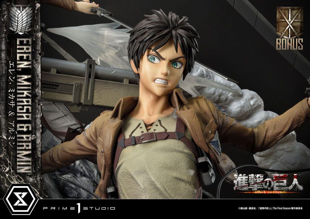 Attack on Titan Ultimate Premium Masterline Statue Eren, Mikasa, & Armin Deluxe Bonus Version 72cm - Scale Statue - Prime 1 Studio - Hobby Figures UK