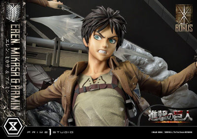 Attack on Titan Ultimate Premium Masterline Statue Eren, Mikasa, & Armin Deluxe Bonus Version 72cm - Scale Statue - Prime 1 Studio - Hobby Figures UK