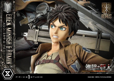 Attack on Titan Ultimate Premium Masterline Statue Eren, Mikasa, & Armin Deluxe Bonus Version 72cm - Scale Statue - Prime 1 Studio - Hobby Figures UK