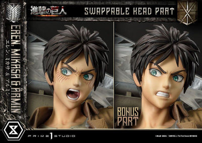 Attack on Titan Ultimate Premium Masterline Statue Eren, Mikasa, & Armin Deluxe Bonus Version 72cm - Scale Statue - Prime 1 Studio - Hobby Figures UK