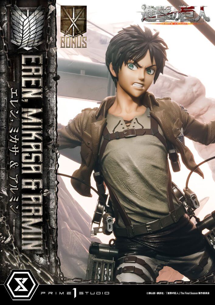 Attack on Titan Ultimate Premium Masterline Statue Eren, Mikasa, & Armin Deluxe Bonus Version 72cm - Scale Statue - Prime 1 Studio - Hobby Figures UK