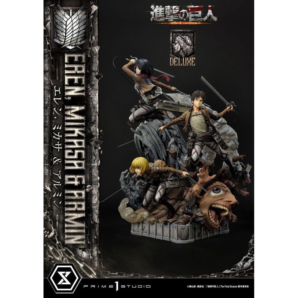 Attack on Titan Ultimate Premium Masterline Statue Eren, Mikasa, & Armin Deluxe Bonus Version 72cm - Scale Statue - Prime 1 Studio - Hobby Figures UK