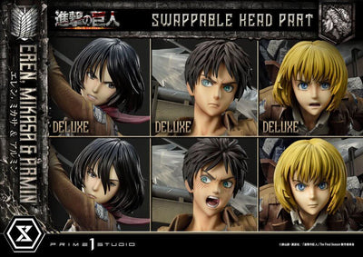 Attack on Titan Ultimate Premium Masterline Statue Eren, Mikasa, & Armin Deluxe Bonus Version 72cm - Scale Statue - Prime 1 Studio - Hobby Figures UK