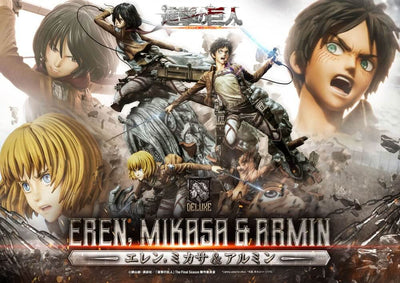 Attack on Titan Ultimate Premium Masterline Statue Eren, Mikasa, & Armin Deluxe Bonus Version 72cm - Scale Statue - Prime 1 Studio - Hobby Figures UK
