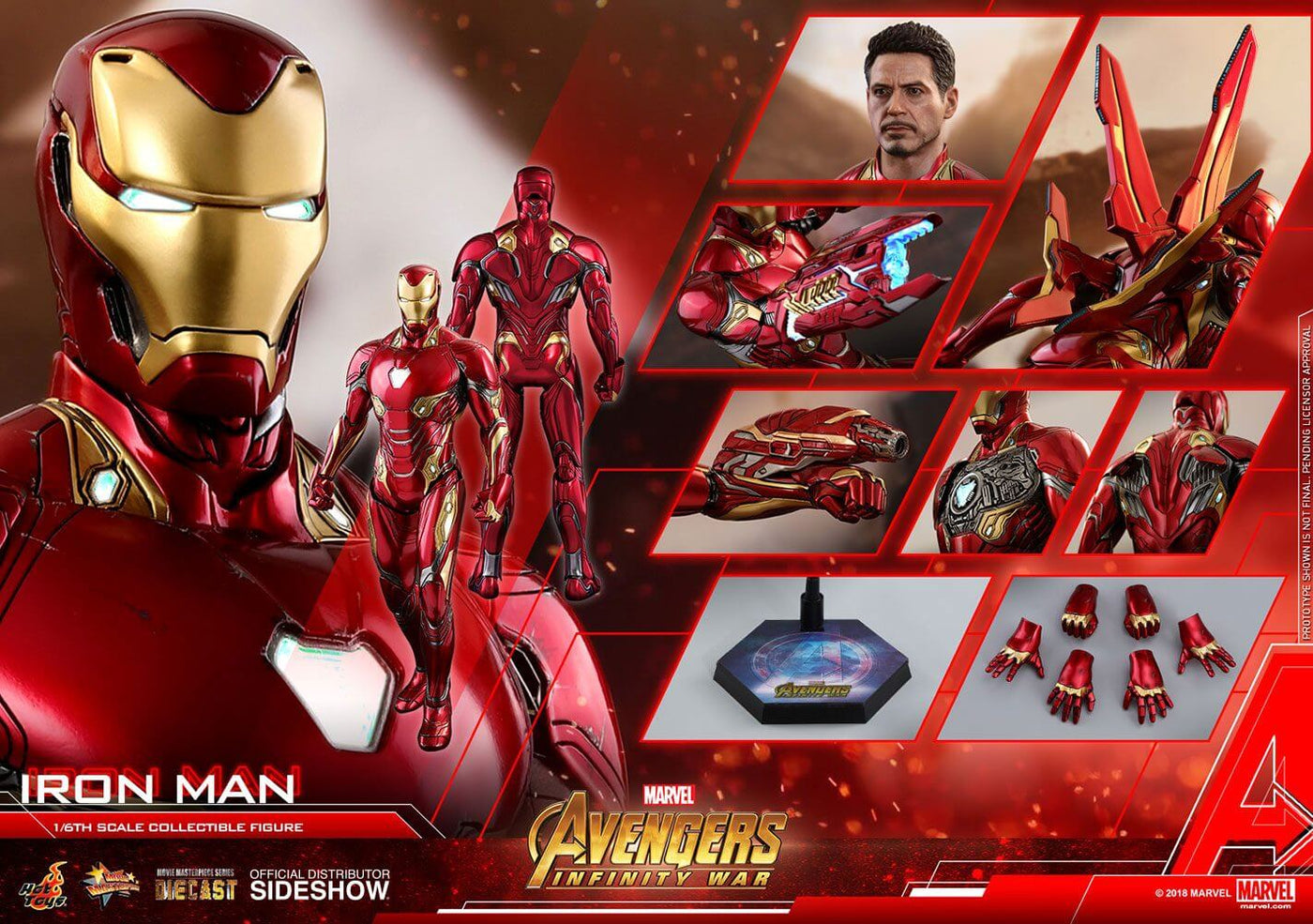 Avengers Infinity War Diecast Movie Masterpiece Action Figure 1/6 Iron Man 32cm - Action Figures - Hot Toys - Hobby Figures UK