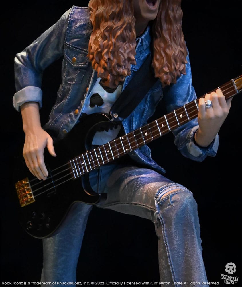 Cliff Burton Rock Iconz Statue Cliff 'Em All 22cm - Scale Statue - Knucklebonz - Hobby Figures UK