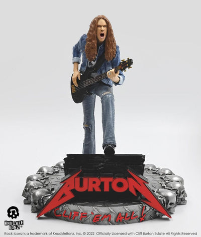 Cliff Burton Rock Iconz Statue Cliff 'Em All 22cm - Scale Statue - Knucklebonz - Hobby Figures UK