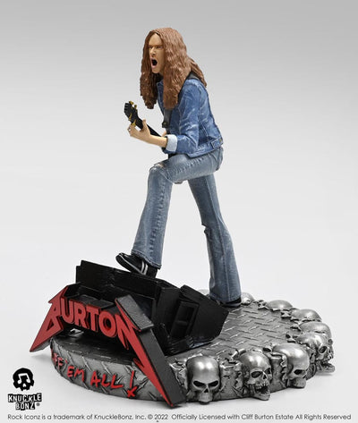 Cliff Burton Rock Iconz Statue Cliff 'Em All 22cm - Scale Statue - Knucklebonz - Hobby Figures UK