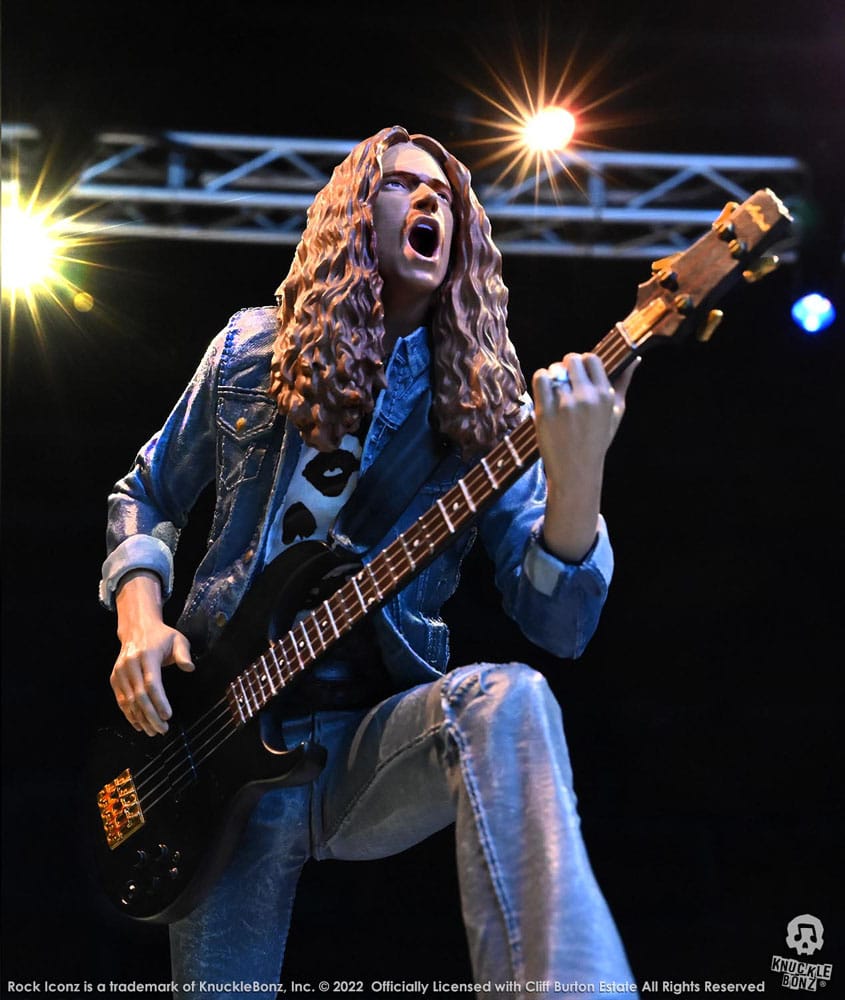 Cliff Burton Rock Iconz Statue Cliff 'Em All 22cm - Scale Statue - Knucklebonz - Hobby Figures UK