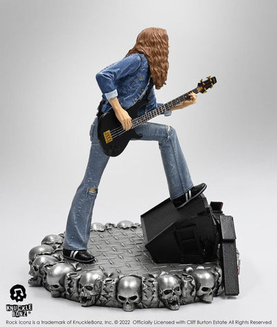 Cliff Burton Rock Iconz Statue Cliff 'Em All 22cm - Scale Statue - Knucklebonz - Hobby Figures UK