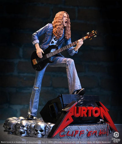 Cliff Burton Rock Iconz Statue Cliff 'Em All 22cm - Scale Statue - Knucklebonz - Hobby Figures UK