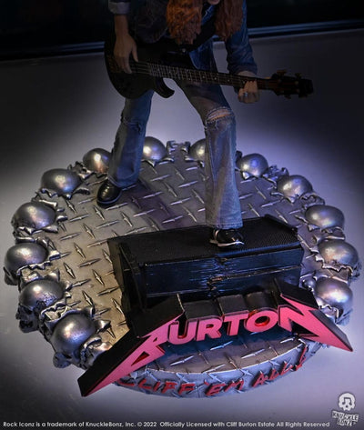 Cliff Burton Rock Iconz Statue Cliff 'Em All 22cm - Scale Statue - Knucklebonz - Hobby Figures UK