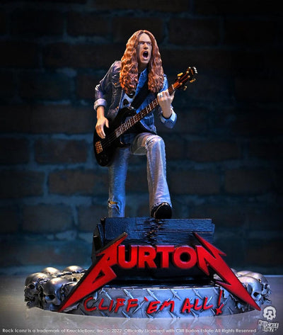Cliff Burton Rock Iconz Statue Cliff 'Em All 22cm - Scale Statue - Knucklebonz - Hobby Figures UK