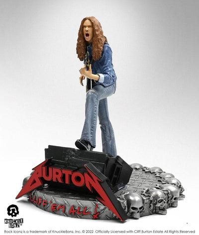 Cliff Burton Rock Iconz Statue Cliff 'Em All 22cm - Scale Statue - Knucklebonz - Hobby Figures UK