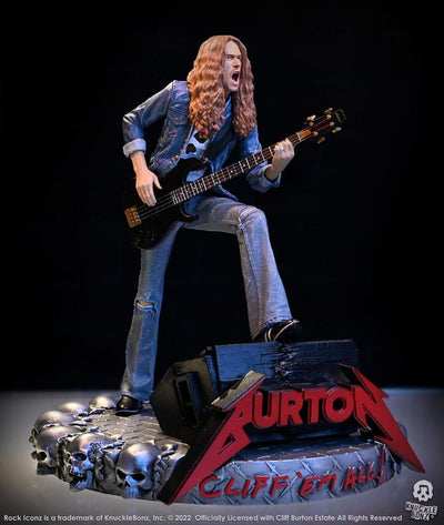 Cliff Burton Rock Iconz Statue Cliff 'Em All 22cm - Scale Statue - Knucklebonz - Hobby Figures UK