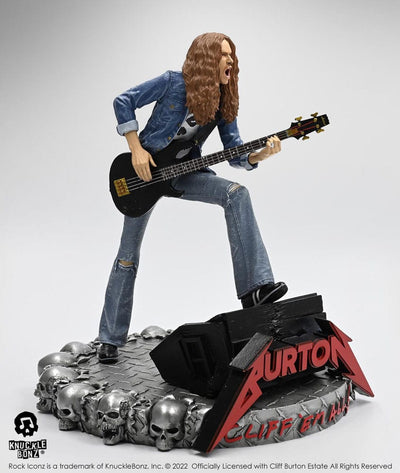 Cliff Burton Rock Iconz Statue Cliff 'Em All 22cm - Scale Statue - Knucklebonz - Hobby Figures UK