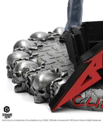 Cliff Burton Rock Iconz Statue Cliff 'Em All 22cm - Scale Statue - Knucklebonz - Hobby Figures UK