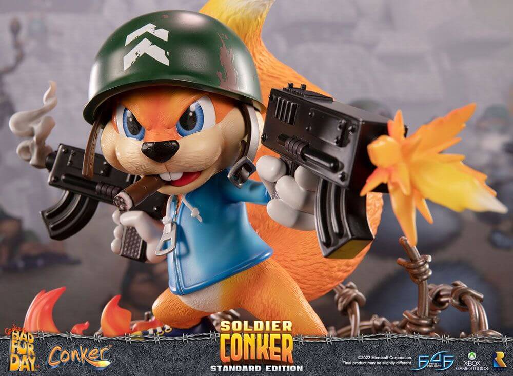 Conker: Conker's Bad Fur Day Statue Soldier Conker 33cm - Scale Statue - First 4 Figures - Hobby Figures UK