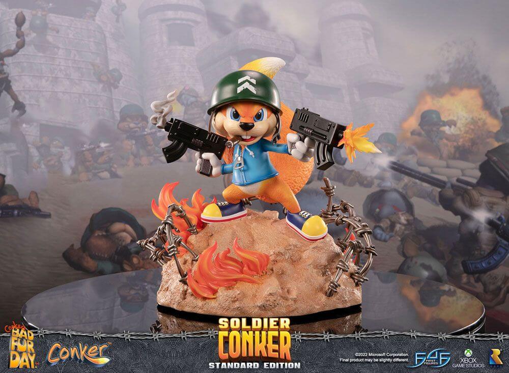 Conker: Conker's Bad Fur Day Statue Soldier Conker 33cm - Scale Statue - First 4 Figures - Hobby Figures UK