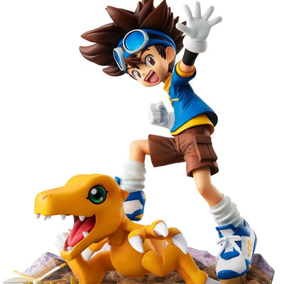 Digimon Adventure G.E.M. Series PVC Statue Taichi Yagami & Agumon 20th Anniversary 12cm - Scale Statue - Megahouse - Hobby Figures UK