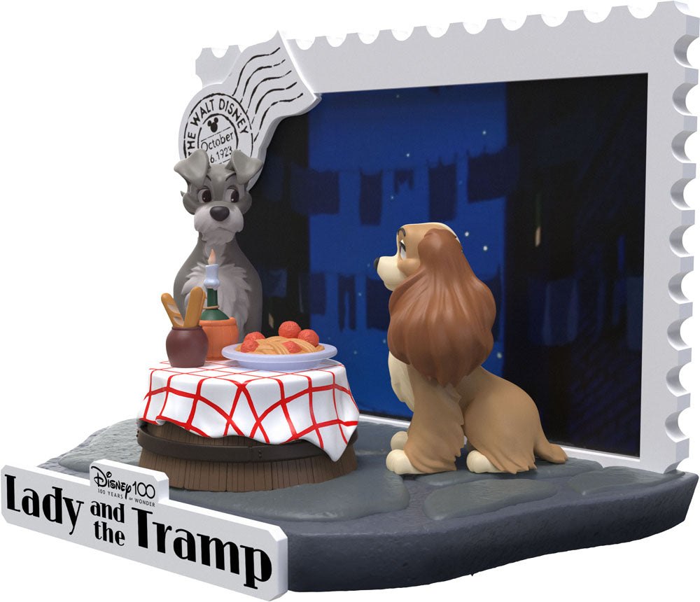 Disney 100th Anniversary D-Stage PVC Diorama Lady And The Tramp 12cm - Scale Statue - Beast Kingdom Toys - Hobby Figures UK