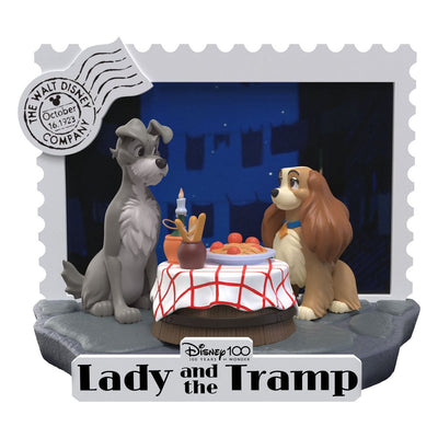 Disney 100th Anniversary D-Stage PVC Diorama Lady And The Tramp 12cm - Scale Statue - Beast Kingdom Toys - Hobby Figures UK