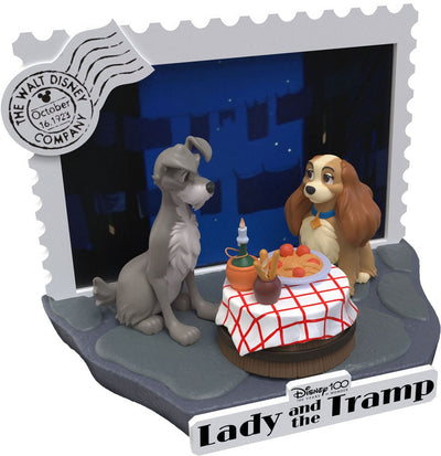 Disney 100th Anniversary D-Stage PVC Diorama Lady And The Tramp 12cm - Scale Statue - Beast Kingdom Toys - Hobby Figures UK