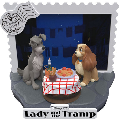 Disney 100th Anniversary D-Stage PVC Diorama Lady And The Tramp 12cm - Scale Statue - Beast Kingdom Toys - Hobby Figures UK