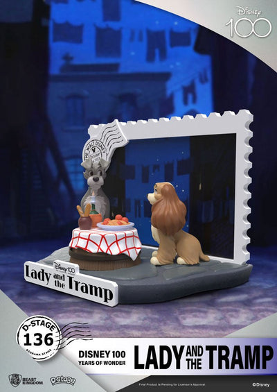 Disney 100th Anniversary D-Stage PVC Diorama Lady And The Tramp 12cm - Scale Statue - Beast Kingdom Toys - Hobby Figures UK
