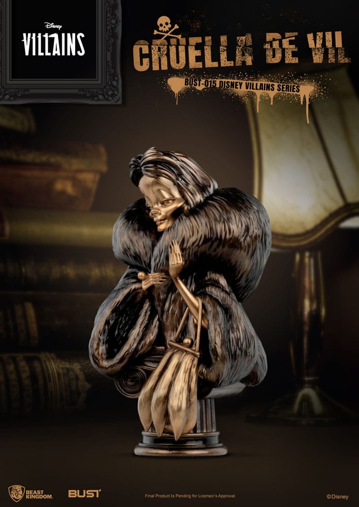 Disney Villains Series PVC Bust Cruella De Vil 16cm - Scale Statue - Beast Kingdom Toys - Hobby Figures UK