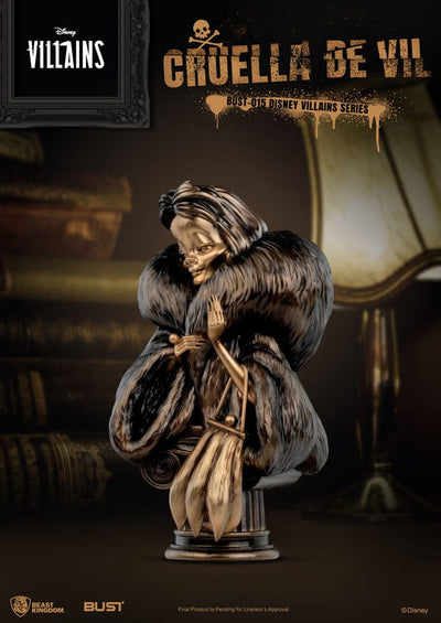 Disney Villains Series PVC Bust Cruella De Vil 16cm - Scale Statue - Beast Kingdom Toys - Hobby Figures UK