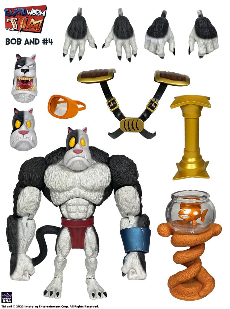 Earthworm Jim Action Figure Wave 1: Bob the Killer Goldfish & #4 15cm - Action Figures - Premium DNA Toys - Hobby Figures UK
