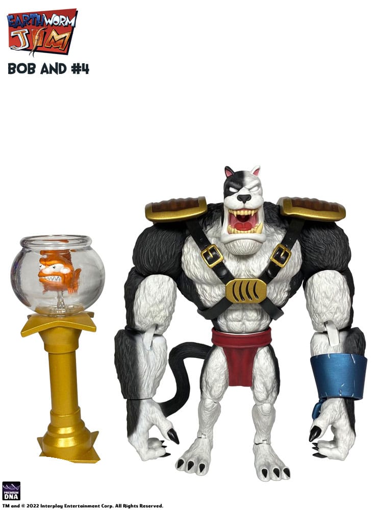 Earthworm Jim Action Figure Wave 1: Bob the Killer Goldfish & #4 15cm - Action Figures - Premium DNA Toys - Hobby Figures UK