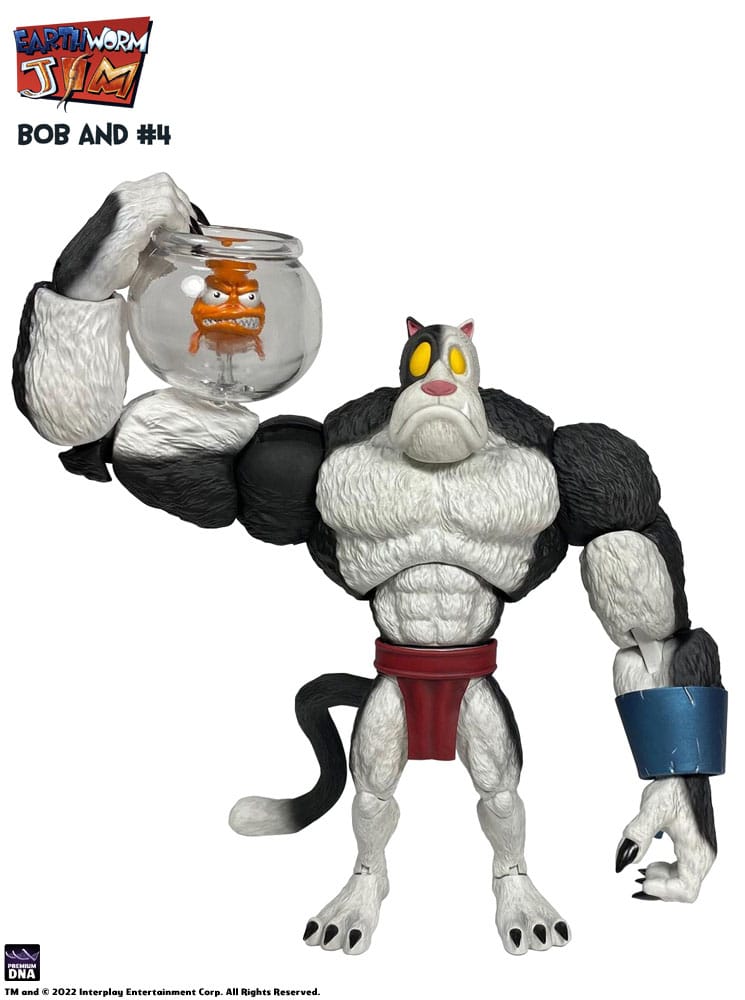Earthworm Jim Action Figure Wave 1: Bob the Killer Goldfish & #4 15cm - Action Figures - Premium DNA Toys - Hobby Figures UK