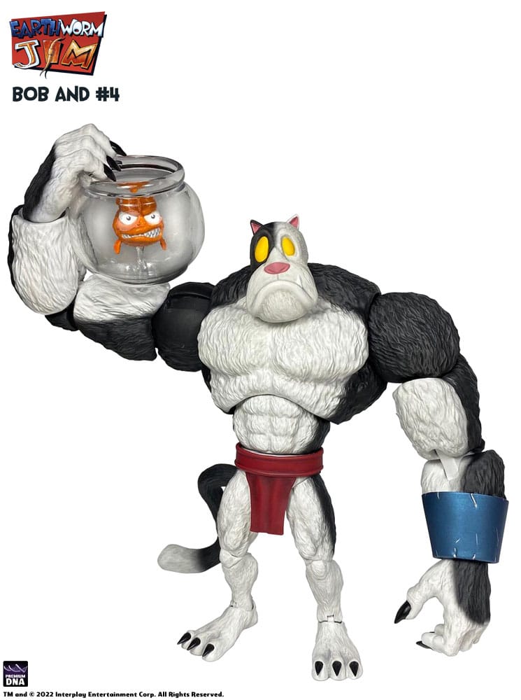Earthworm Jim Action Figure Wave 1: Bob the Killer Goldfish & #4 15cm - Action Figures - Premium DNA Toys - Hobby Figures UK