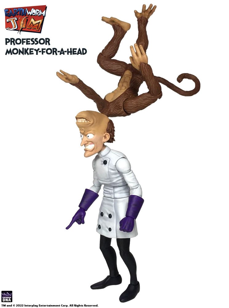 Earthworm Jim Action Figure Wave 1: Professor Monkey-For-A-Head 28cm - Action Figures - Premium DNA Toys - Hobby Figures UK