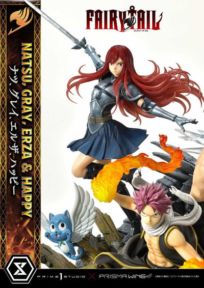 Fairy Tail PVC Statue 1/7 Natsu, Gray, Erza, Happy Deluxe Bonus Version 57cm - Scale Statue - Prime 1 Studio - Hobby Figures UK