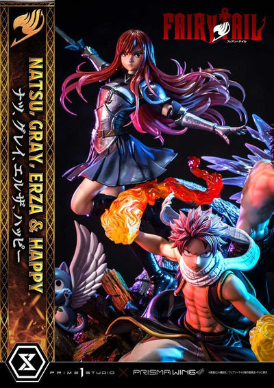 Fairy Tail PVC Statue 1/7 Natsu, Gray, Erza, Happy Deluxe Bonus Version 57cm - Scale Statue - Prime 1 Studio - Hobby Figures UK