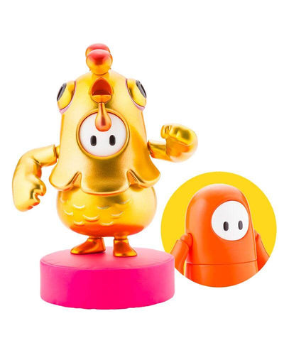 Fall Guys: Ultimate Knockout Action Figure 1/20 Legendary Edition Orangeade / Golden Chicken Costume 8cm - Action Figures - Kotobukiya - Hobby Figures UK
