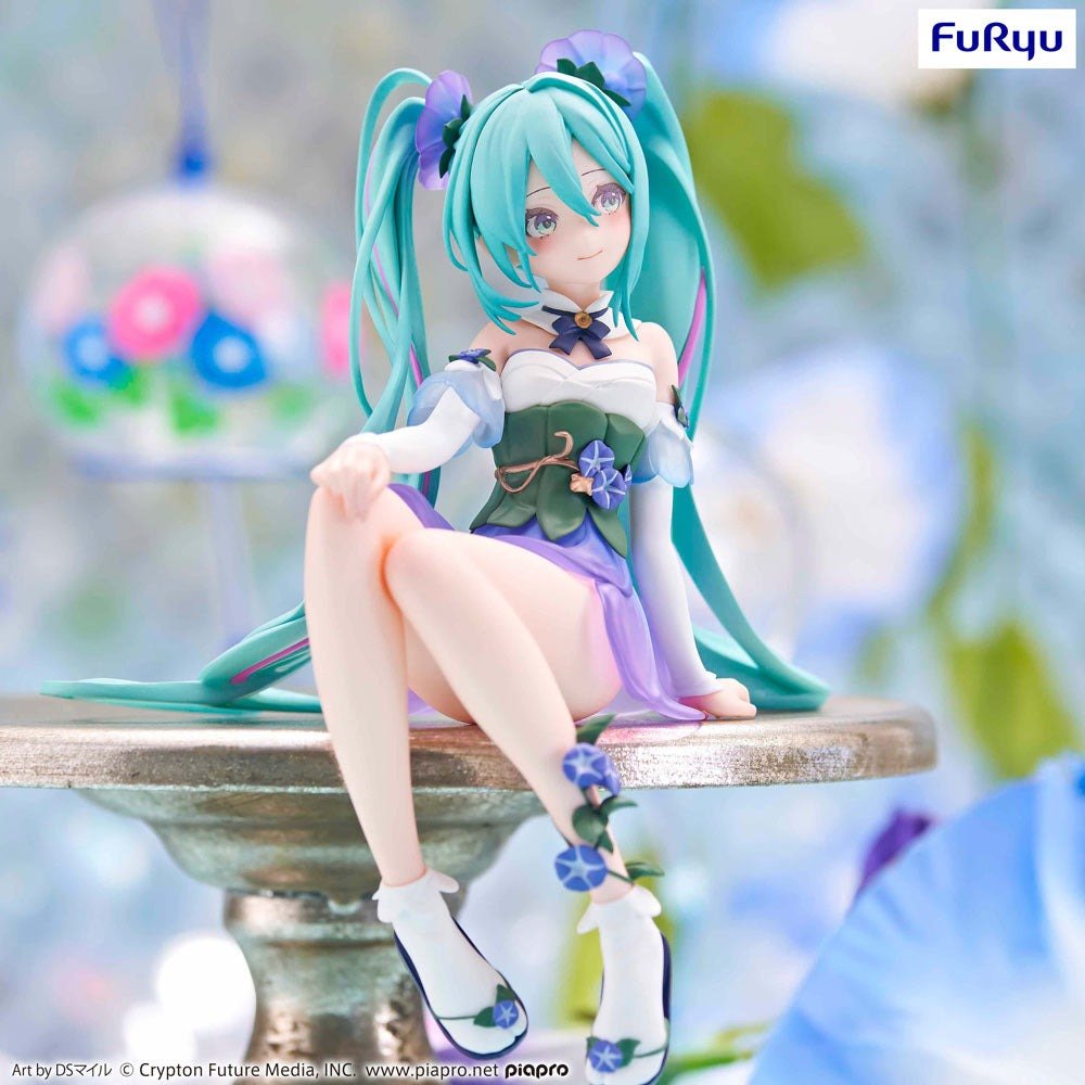 Hatsune Miku Noodle Stopper PVC Statue Miku Flower Fairy Morning Glory 14cm - Scale Statue - Furyu - Hobby Figures UK