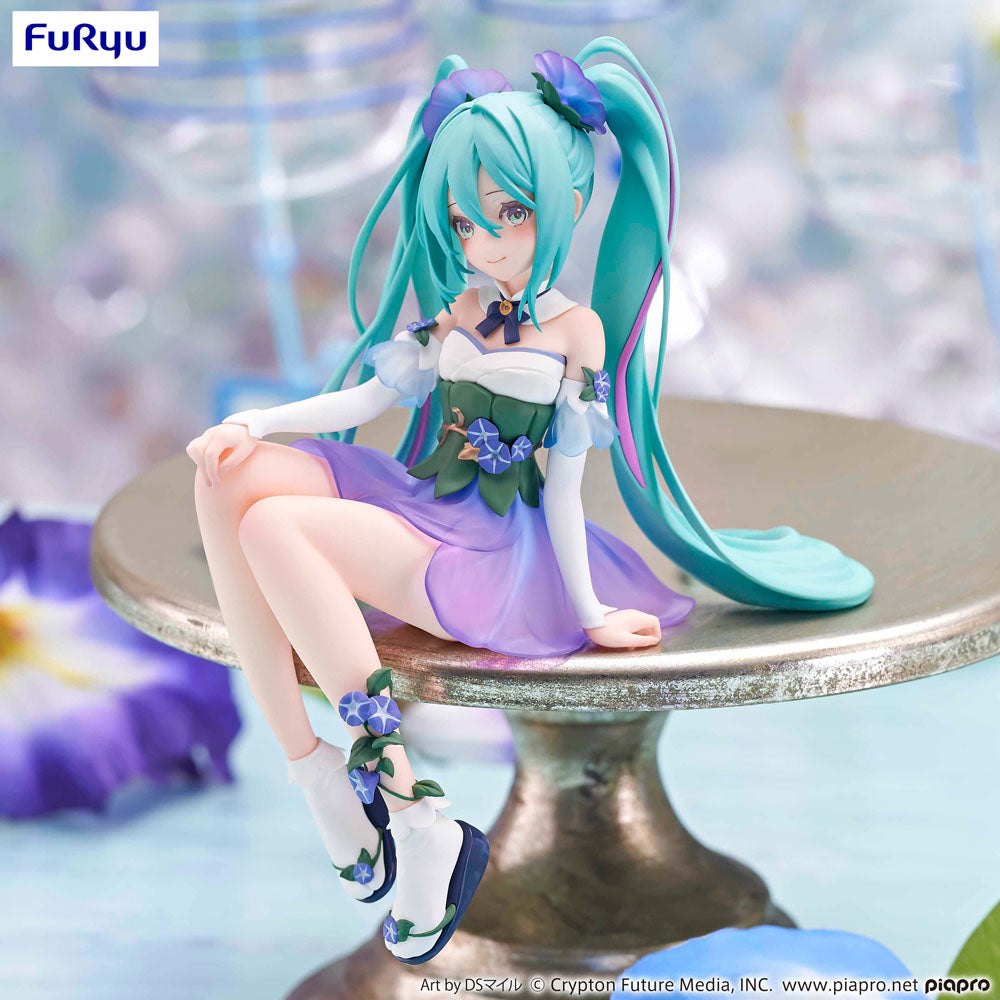 Hatsune Miku Noodle Stopper PVC Statue Miku Flower Fairy Morning Glory 14cm - Scale Statue - Furyu - Hobby Figures UK