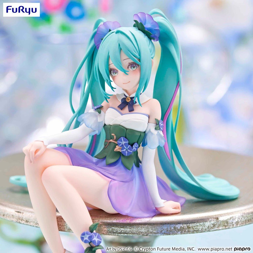 Hatsune Miku Noodle Stopper PVC Statue Miku Flower Fairy Morning Glory 14cm - Scale Statue - Furyu - Hobby Figures UK