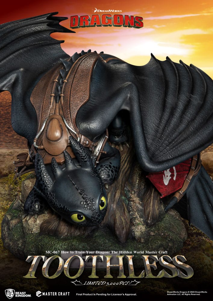 How To Train Your Dragon Master Craft Statue Toothless 24cm - Scale Statue - Beast Kingdom Toys - Hobby Figures UK