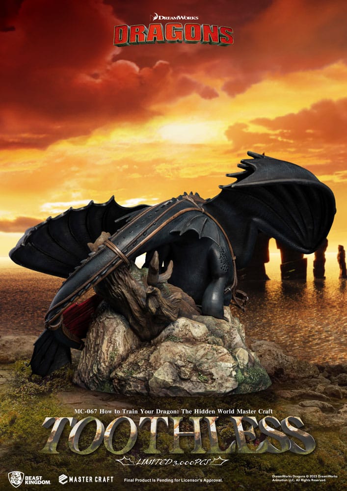 How To Train Your Dragon Master Craft Statue Toothless 24cm - Scale Statue - Beast Kingdom Toys - Hobby Figures UK