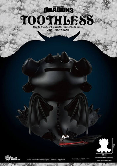 How To Train Your Dragon Piggy Vinyl Bank Toothless 34cm - Scale Statue - Beast Kingdom Toys - Hobby Figures UK