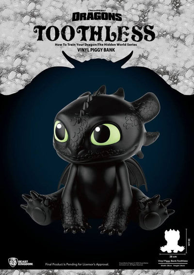 How To Train Your Dragon Piggy Vinyl Bank Toothless 34cm - Scale Statue - Beast Kingdom Toys - Hobby Figures UK