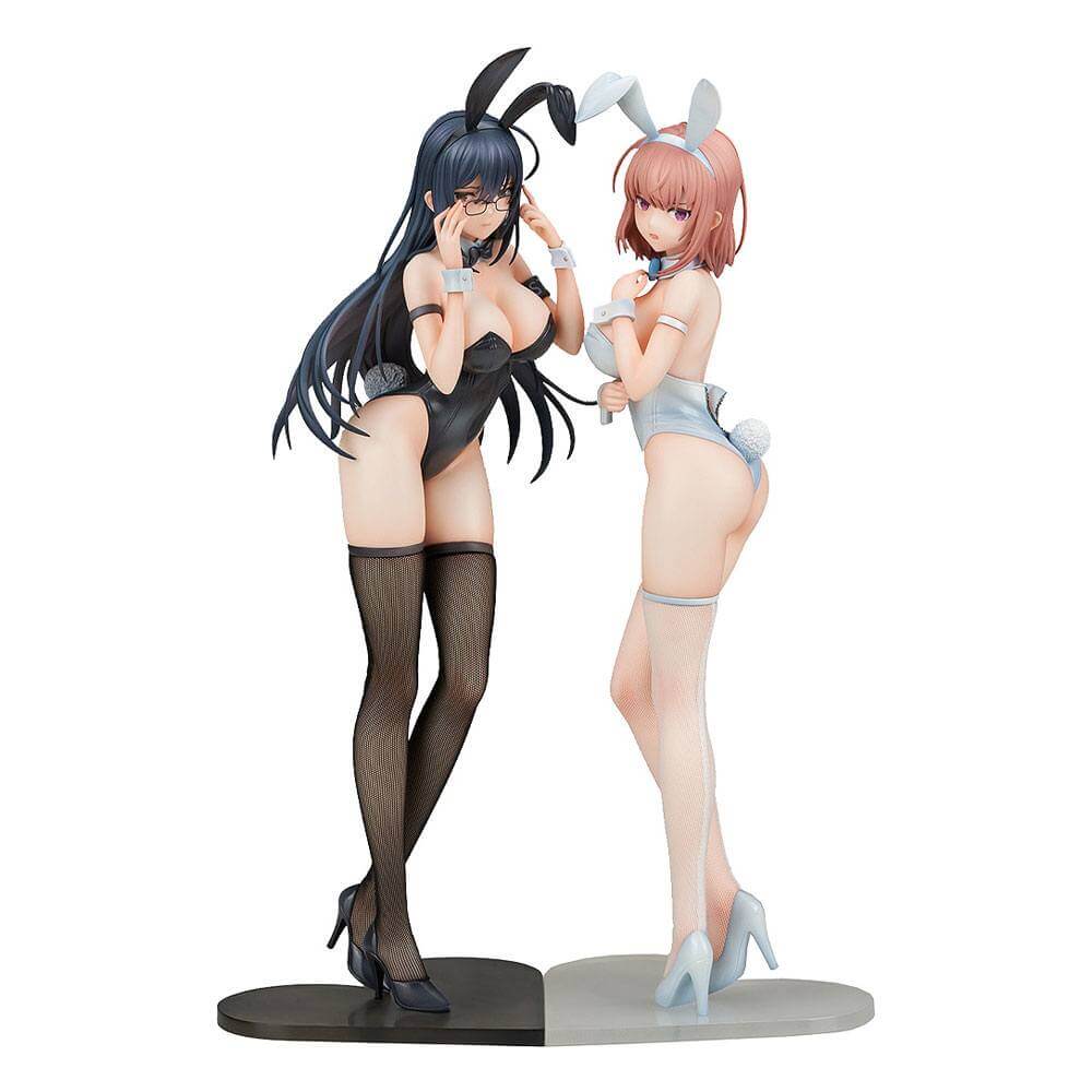 Ikomochi Original Character Statues 1/6 Black Bunny Aoi & White Bunny Natsume 30 - 31cm