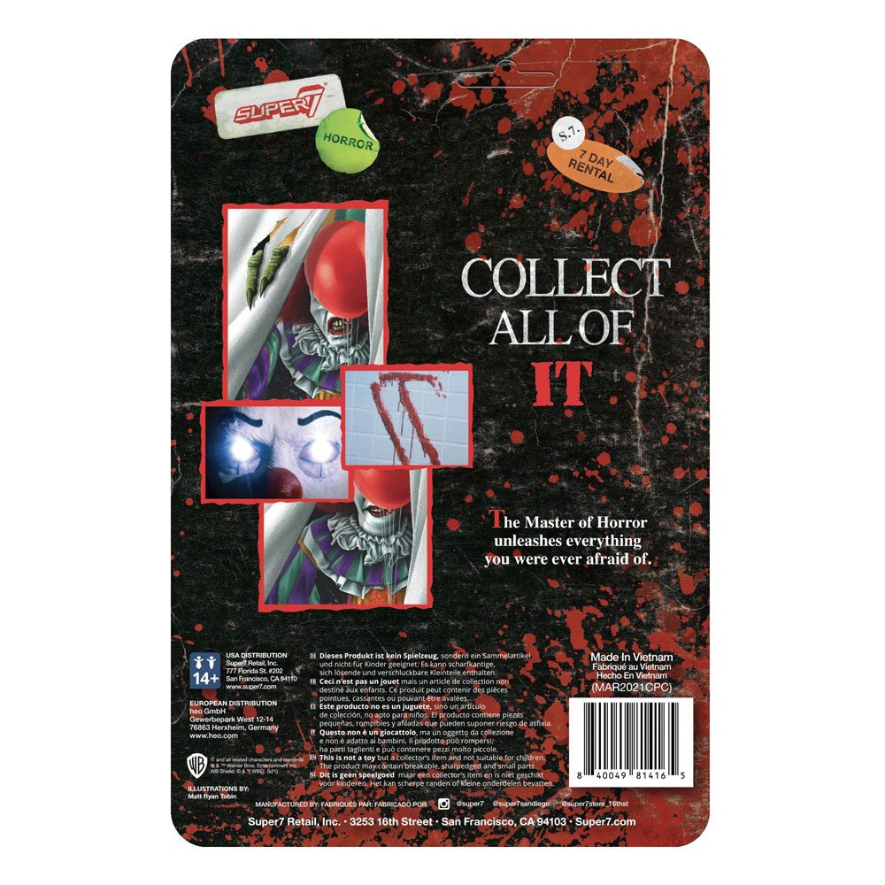 It ReAction Action Figure Pennywise (Clown) 10cm - Action Figures - Super7 - Hobby Figures UK