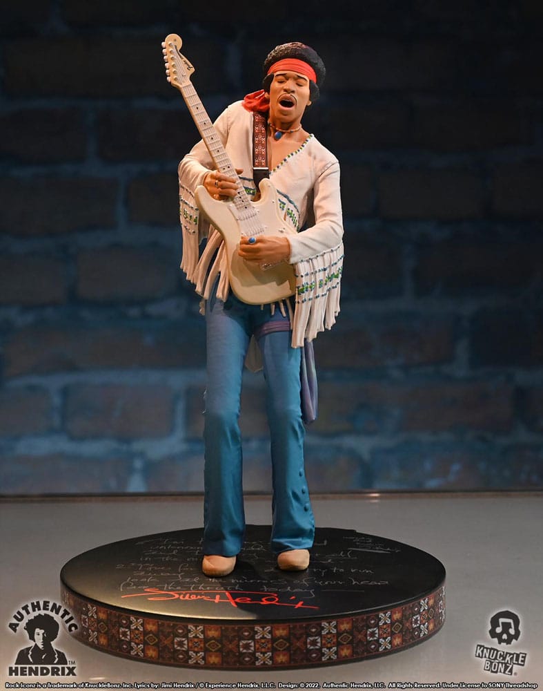 Jimi Hendrix Rock Iconz Statue Jimi Hendrix III 22cm - Scale Statue - Knucklebonz - Hobby Figures UK