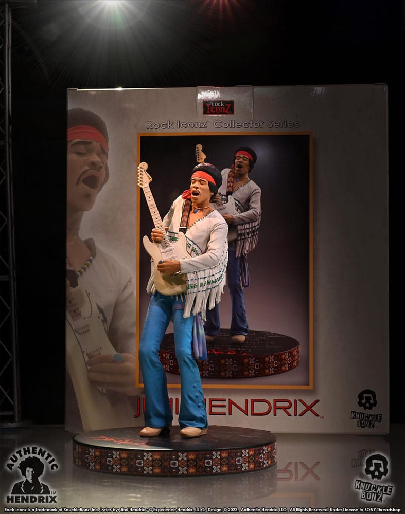 Jimi Hendrix Rock Iconz Statue Jimi Hendrix III 22cm - Scale Statue - Knucklebonz - Hobby Figures UK